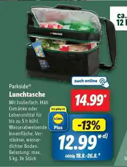 Lidl PARKSIDE Lunchtasche Angebot