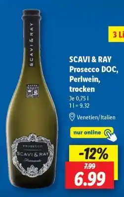 Lidl SCAVI & RAY Prosecco DOC, Perlwein, trocken Angebot