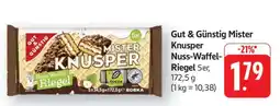 Edeka Gut & Günstig Mister Knusper Nuss-Waffel-Riegel 5er Angebot