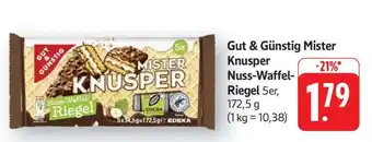 Edeka Gut & Günstig Mister Knusper Nuss-Waffel-Riegel 5er Angebot