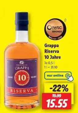 Lidl Grappa Riserva 10 Jahre Angebot