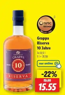 Lidl Grappa Riserva 10 Jahre Angebot