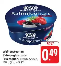 Edeka Weihenstephan Rahmjoghurt oder Fruchtquark Angebot