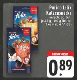 Edeka Purina Felix Katzensnacks Angebot