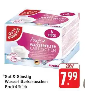 Edeka Gut & Günstig Wasserfilterkartuschen Profi 4 Stück Angebot