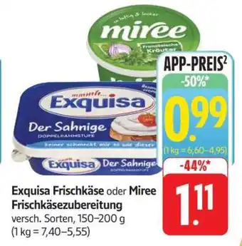 Edeka Exquisa Frischkäse oder Miree Frischkäsezubereitung Angebot