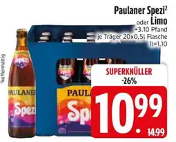 Edeka Paulaner Spezi oder Limo Angebot