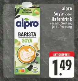 Edeka alpro Soya- oder Haferdrink Angebot