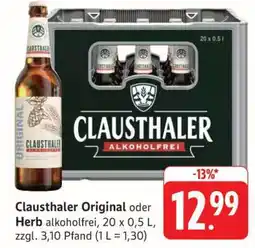 Edeka Clausthaler Original oder Herb alkoholfrei Angebot