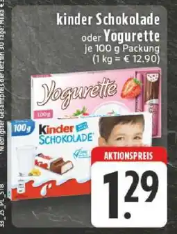 Edeka KINDER Schokolade oder YOGURETTE Angebot
