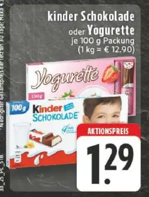 Edeka KINDER Schokolade oder YOGURETTE Angebot