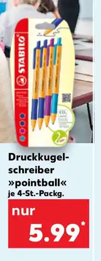 Kaufland Druckkugelschreiber pointball je 4-St.-Packg Angebot
