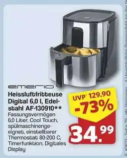Famila Nord Ost Emerio Heissluftfritteuse Digital 6,0 l, Edelstahl AF-130910 Angebot
