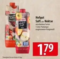 Famila Nord Ost Hofgut Saft oder Nektar Angebot