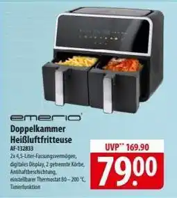 Famila Nord Ost Emerio Doppelkammmer Heißluftfritteuse AF-132833 Angebot