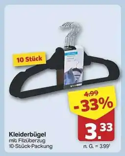 Famila Nord Ost Kleiderbügel mit Filzüberzug 10-Stück-Packung Angebot