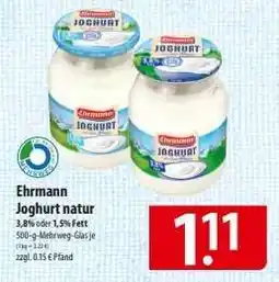 Famila Nord Ost Ehrmann Joghurt Natur Angebot