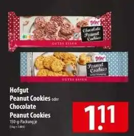 Famila Nord Ost Hofgut Peanut Cookies oder Chocolate Peanut Cookies Angebot