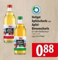 Famila Nord Ost Hofgut Apfelschorle oder Apfel-Birnenschorle Angebot