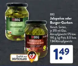 Aldi Süd Jalapeños oder Burger-Gurken Angebot