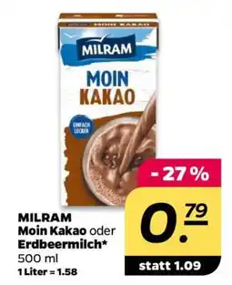 NETTO MILRAM Moin Kakao oder Erdbeermilch Angebot