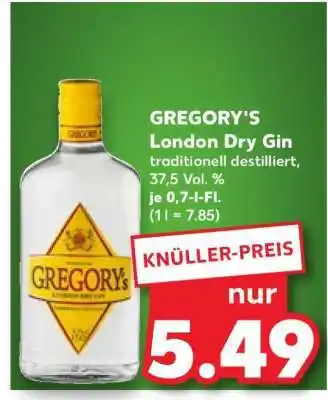 Kaufland GREGORY'S London Dry Gin Angebot
