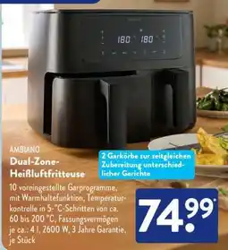 Aldi Süd AMBIAO Dual-Zone-Heißluftfritteuse Angebot