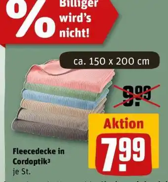 REWE Fleecedecke in Cordoptik³ Angebot