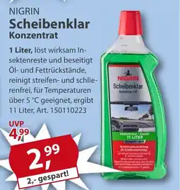 Sonderpreis Baumarkt NIGRIN Scheibenklar Konzentrat Angebot