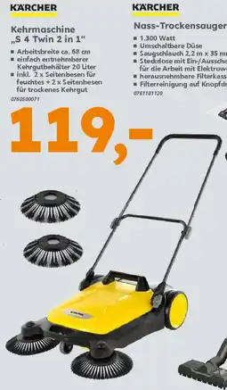 Globus Baumarkt KÄRCHER Kehrmaschine ,,S 4 Twin 2 in 1" Angebot