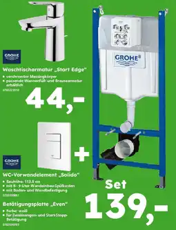 Globus Baumarkt GROHE WC-Vorwandelement ,,Solido" + Betätigungsplatte „Even" Angebot