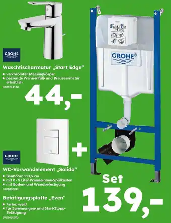 Globus Baumarkt GROHE WC-Vorwandelement ,,Solido" + Betätigungsplatte „Even" Angebot