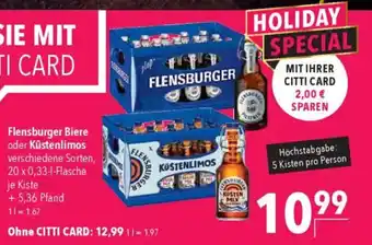 CITTI Markt Flensburger Biere oder Küstenlimos Angebot