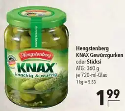 CITTI Markt Hengstenberg KNAX Gewürzgurken oder Sticksi Angebot