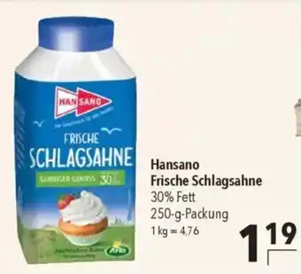 CITTI Markt Hansano Frische Schlagsahne Angebot