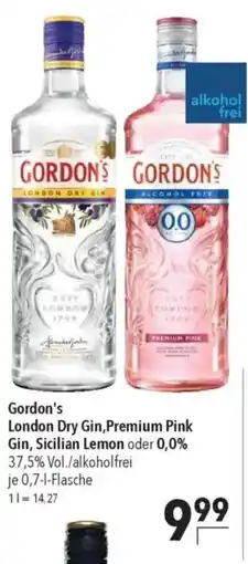 CITTI Markt Gordon's London Dry Gin, Premium Pink Gin, Sicilian Lemon oder 0,0% Angebot