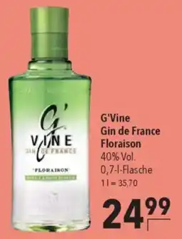 CITTI Markt G'Vine Gin de France Floraison 40% Vol. Angebot