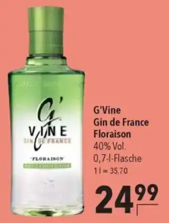 CITTI Markt G'Vine Gin de France Floraison 40% Vol. Angebot