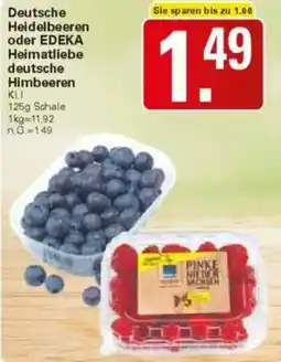 WEZ Deutsche Heidelbeeren oder EDEKA Heimatliebe deutsche Himbeeren Angebot