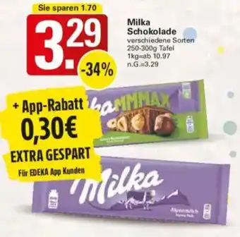 WEZ Milka Schokolade Angebot
