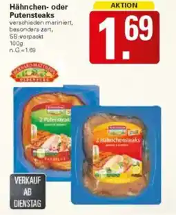 WEZ Hähnchen- oder Putensteaks Angebot