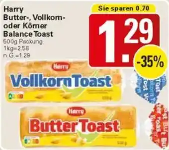 WEZ Harry Butter-, Vollkorn- oder Körner Balance Toast Angebot