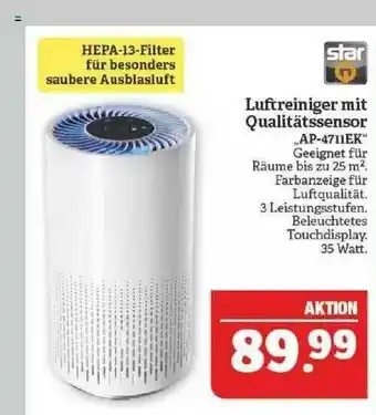 Marktkauf Luftreiniger Mit Qualitätssensor „ap-4711ek” Angebot