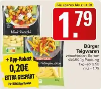 WEZ Bürger Teigwaren Angebot