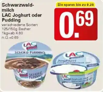 WEZ Schwarzwaldmilch LAC Joghurt oder Pudding Angebot