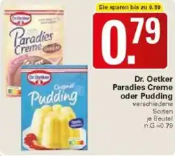 WEZ Dr. Oetker Paradies Creme oder Pudding Angebot