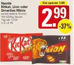 WEZ Nestlé Kitkat, Lion oder Smarties Minis Angebot