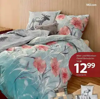 NKD Biber- Und Mikrofaser-flanell-bettwäsche-set Angebot