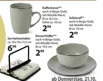 NKD Kaffeetasse, Serviettenhalter, Dessertteller Oder Schüssel Angebot