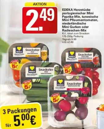WEZ EDEKA Herzstücke portugiesischer Mini Paprika-Mix, tunesische Mini Pflaumentomaten Angebot